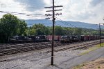 A southbound freight crawls into the Shenandoah Yard 